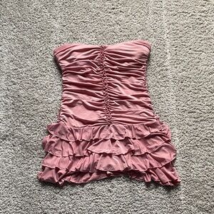 Elegant Pink Strapless Dress
